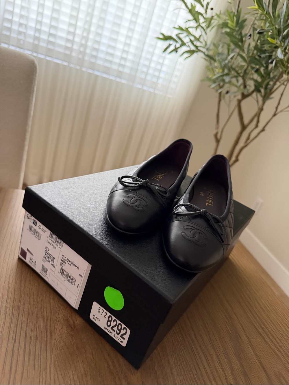 Chanel Black Leather Ballet Flats - Quilted. BRAND NEW.
